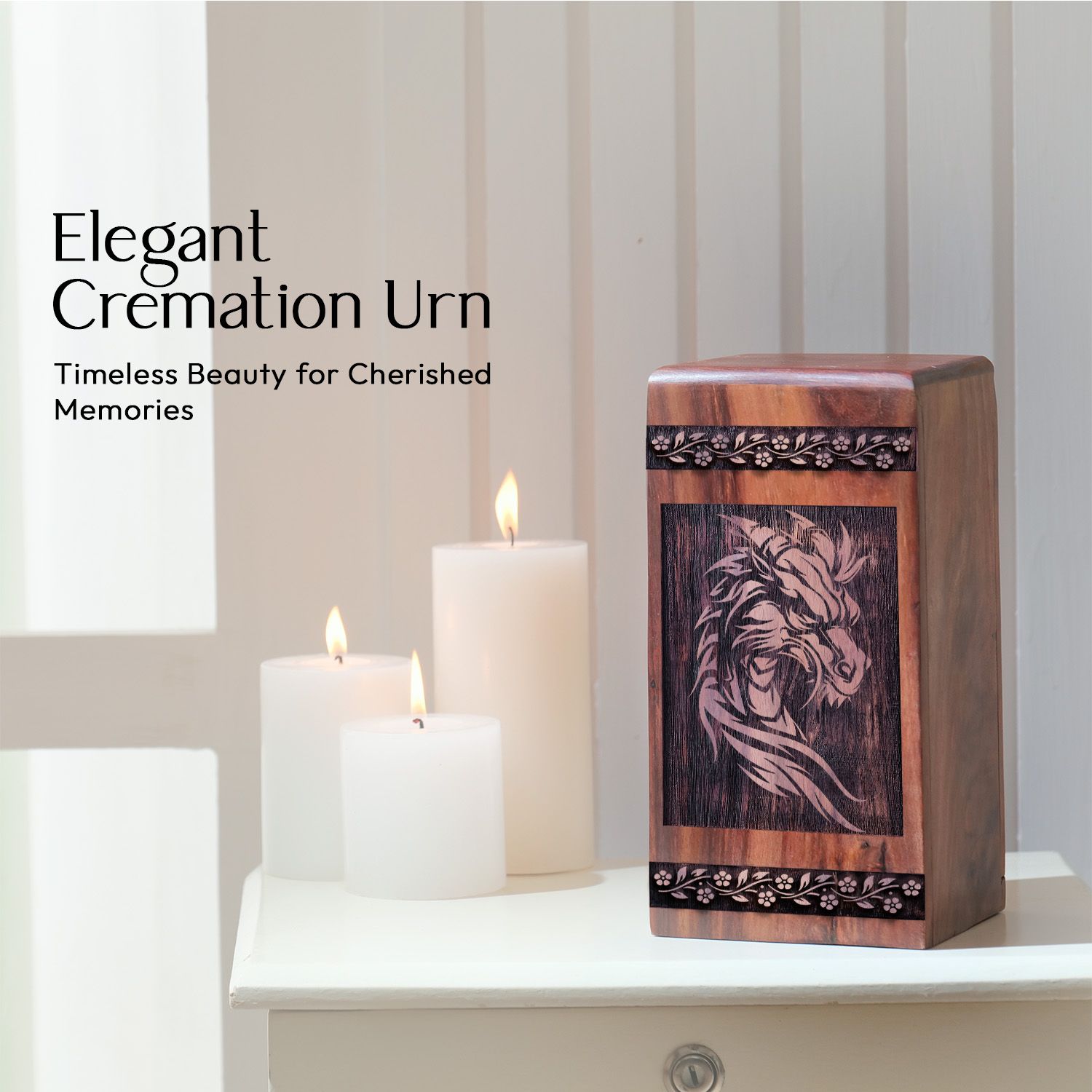 Unique Wooden Dragon Cremation Urn for Human Ashes