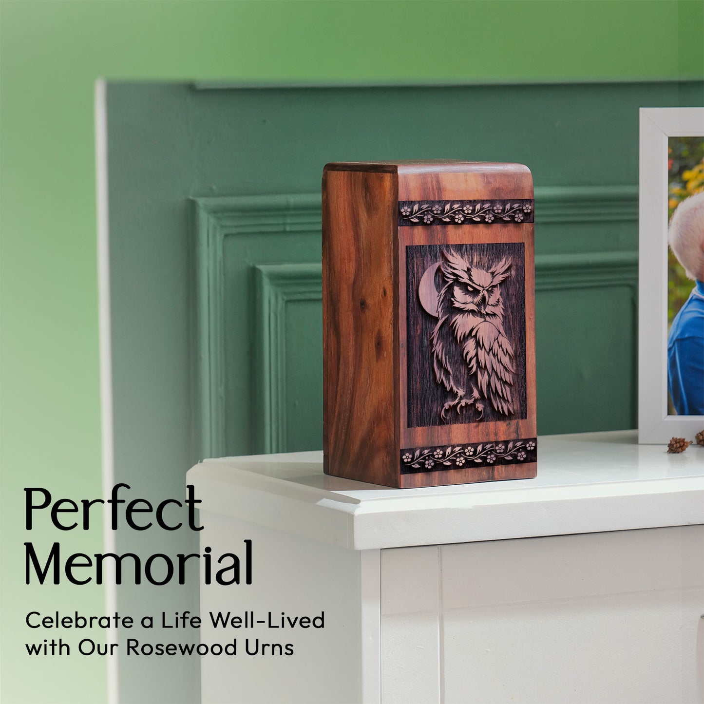 Owl Urn Size 11.25 Inch 11.25”(H) x 6.25”(W) x 6.25”(L)