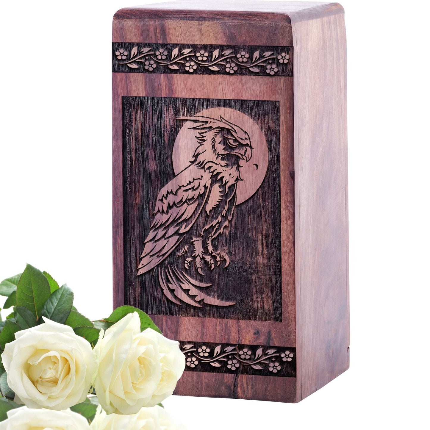 Small Wooden Owl Keepsake Urn for Memorial Ashes Cremation