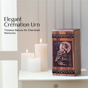 Small Wooden Owl Keepsake Urn for Memorial Ashes Cremation