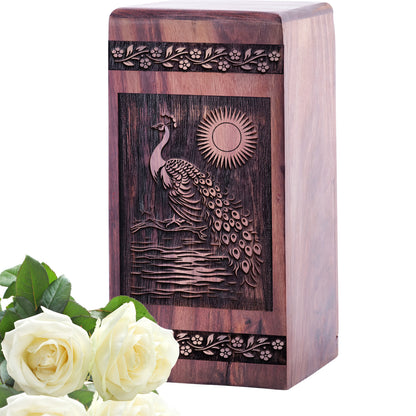 peacock Urn Size 5 Inch 5”(H) x 3”(W) x 3”(L)