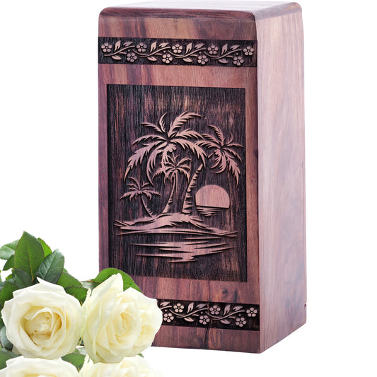 sunset beach Urn Size 5 Inch 5”(H) x 3”(W) x 3”(L)