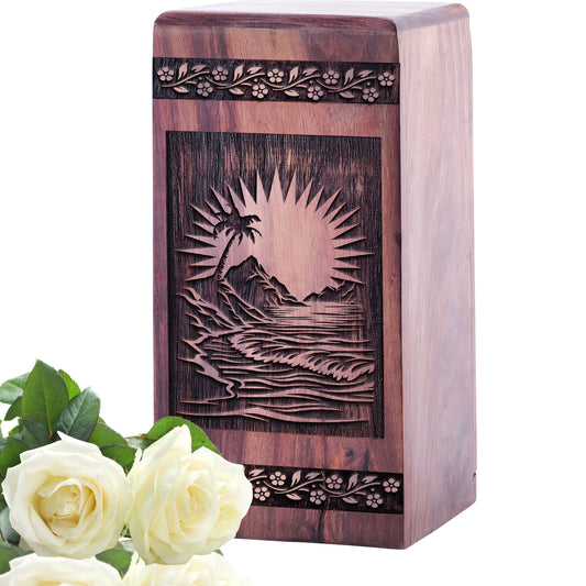 sunset beach Urn Size 5 Inch 5”(H) x 3”(W) x 3”(L)