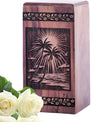 Small Wooden Sunset Beach Keepsake Urn for Cremation Ashes