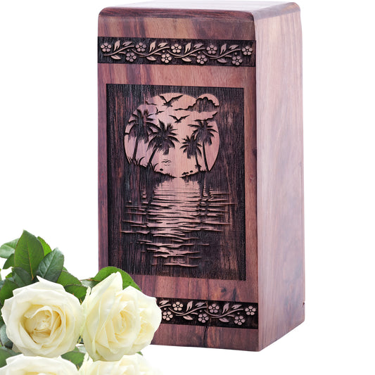 sunset beach Urn Size 5 Inch 5”(H) x 3”(W) x 3”(L)