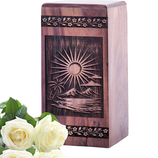 sunset beach Urn Size 5 Inch 5”(H) x 3”(W) x 3”(L)