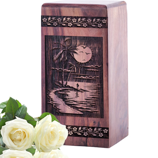 sunset beach Urn Size 5 Inch 5”(H) x 3”(W) x 3”(L)
