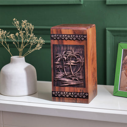 sunset beach Urn Size 14 Inch 14”(H) x 7.5”(W) x 7.5”(L)