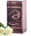 Decorative Wooden Sunset Beach Memorial Urn Ashes Keepsake