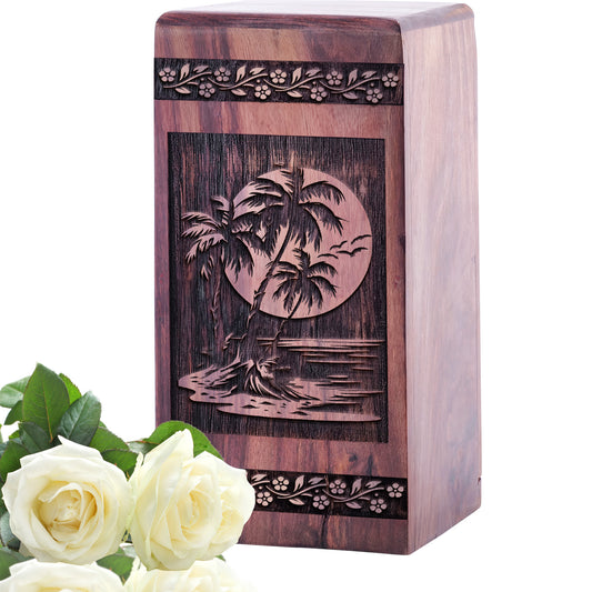 sunset beach Urn Size 5 Inch 5”(H) x 3”(W) x 3”(L)