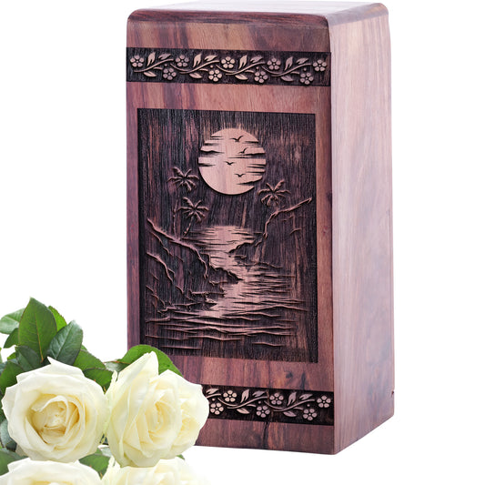 sunset beach Urn Size 5 Inch 5”(H) x 3”(W) x 3”(L)