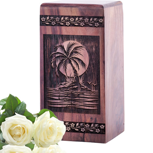 sunset beach Urn Size 5 Inch 5”(H) x 3”(W) x 3”(L)