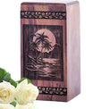Decorative Wooden Sunset Beach Urn for AdultAshes