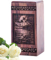 Large Wooden Sunset Beach Memorial Urn for AdultCremation Ashes