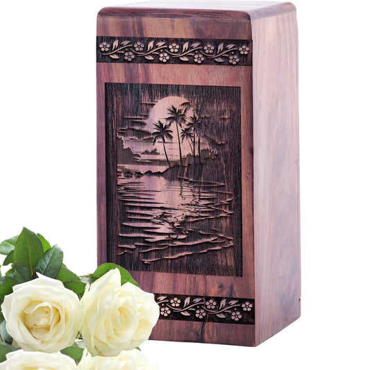 sunset beach Urn Size 5 Inch 5”(H) x 3”(W) x 3”(L)