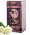 Sunset Beach Wood Cremation Urn for Adult Burial Urn