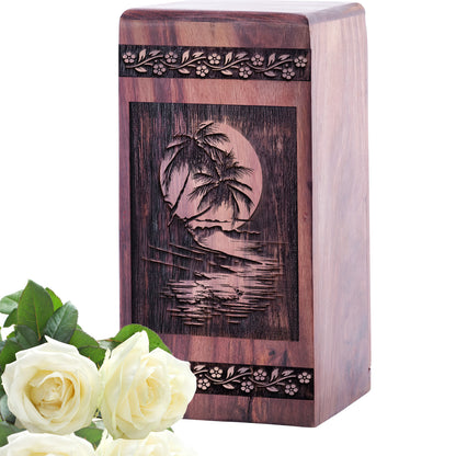 sunset beach Urn Size 5 Inch 5”(H) x 3”(W) x 3”(L)
