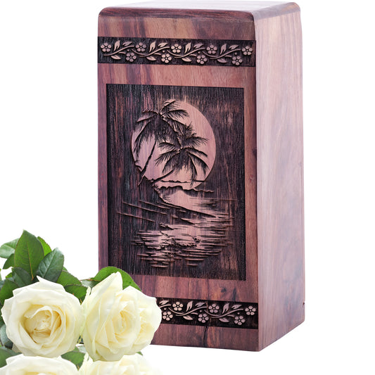 sunset beach Urn Size 5 Inch 5”(H) x 3”(W) x 3”(L)