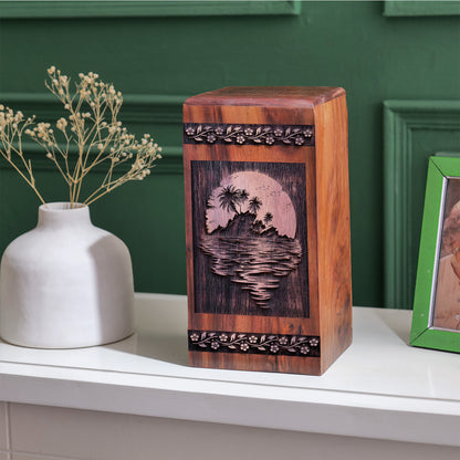 sunset beach Urn Size 14 Inch 14”(H) x 7.5”(W) x 7.5”(L)