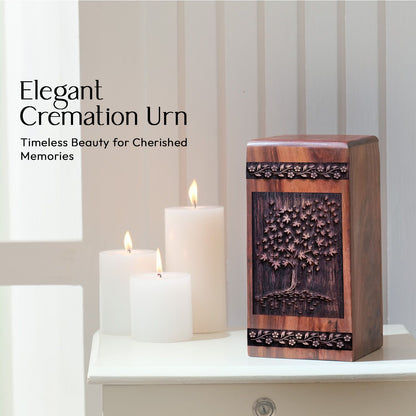 Maple Tree Handcrafted Wood Cremation Urn for Human Ashes