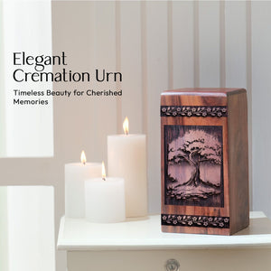 Handcrafted Wood Cremation Urn Box for Memorial Ashes
