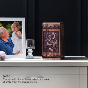 Unique Wood Cremation Urn with Mermaid Urn for Ashes