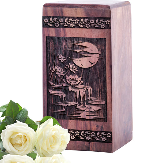 lotus flower Urn Size 5 Inch 5”(H) x 3”(W) x 3”(L)