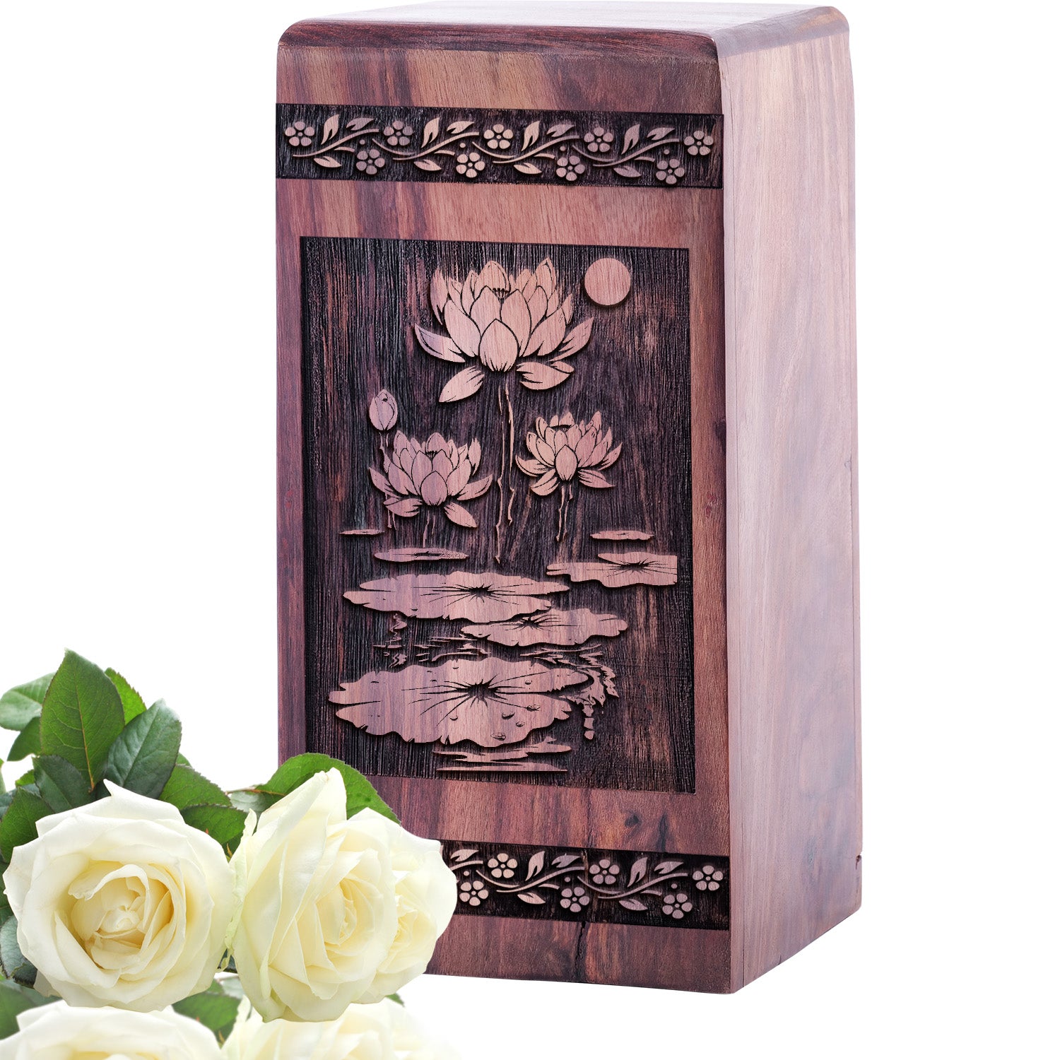 lotus flower Urn Size 5 Inch 5”(H) x 3”(W) x 3”(L)