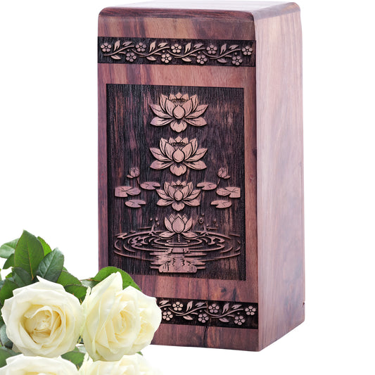 lotus flower Urn Size 5 Inch 5”(H) x 3”(W) x 3”(L)