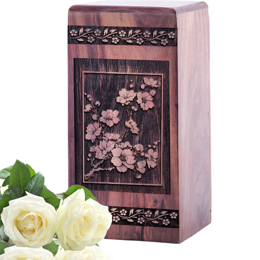 Cherry Blossoms Urn Size 5 Inch 5”(H) x 3”(W) x 3”(L)