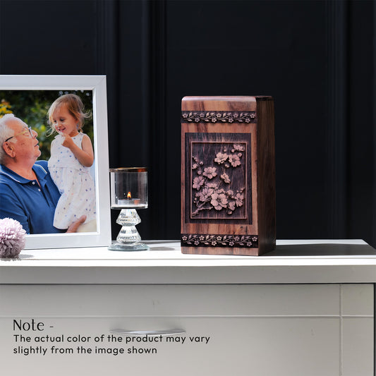 Cherry Blossoms Urn Size 8 Inch 8”(H) x 4.7”(W) x 4.7”(L)