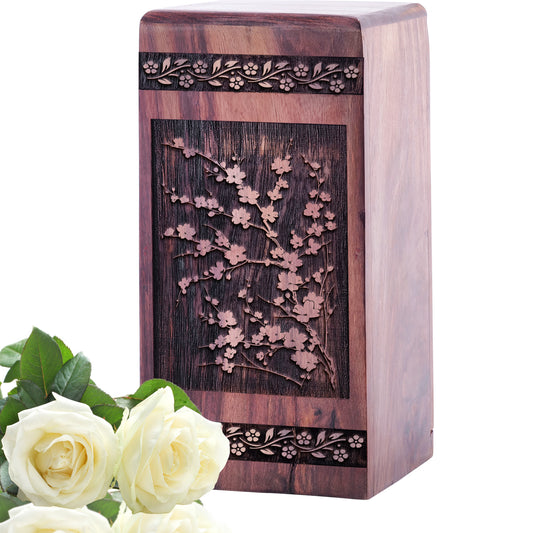 Cherry Blossoms Urn Size 5 Inch 5”(H) x 3”(W) x 3”(L)