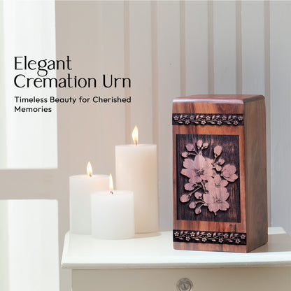 Cherry Blossoms Urn Size 10 Inch 10”(H) x 5.5”(W) x 5.5”(L)
