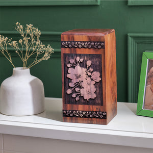 Cherry Blossoms Urn Size 14(H)x7.5(W)x7.5(L)