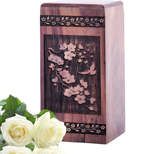 Cherry Blossoms Urn Size 5 Inch 5”(H) x 3”(W) x 3”(L)