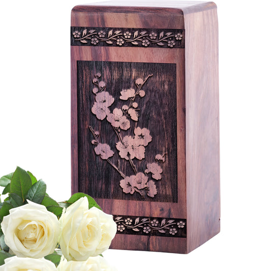Cherry Blossoms Urn Size 5 Inch 5”(H) x 3”(W) x 3”(L)