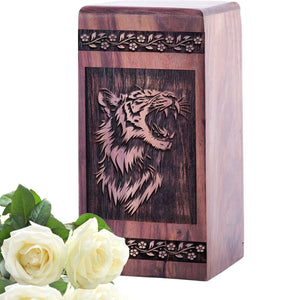 Beautiful Tiger Wood Cremation Urn for Memorial Ashes