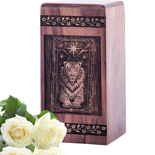 tiger Urn Size 5 Inch 5”(H) x 3”(W) x 3”(L)