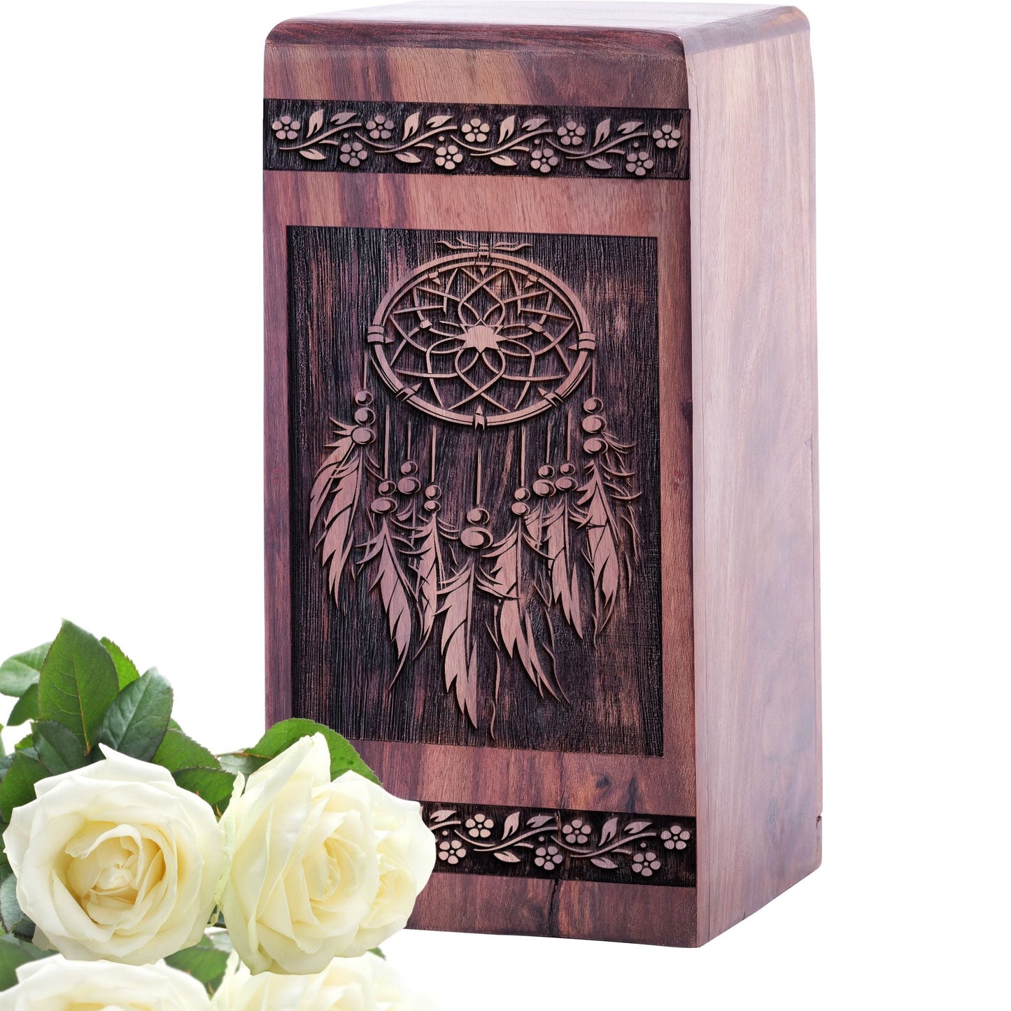 Small Keepsake Wooden Dream Catcher Cremation Urn for Ashes