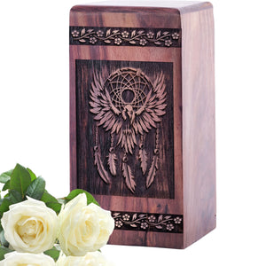 Handmade Wooden Dream Catcher Urn for Memorial Cremation Urn
