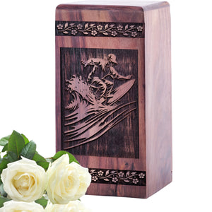 Surfing Waves Urn Size 5(H)x3(W)x3(L)Inches