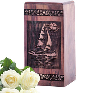 Unique Wooden Cremation Urn for Sunset Wood Box