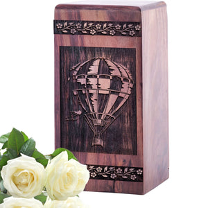 Handmade Wooden Surfer Urn for Human Burial Ashes