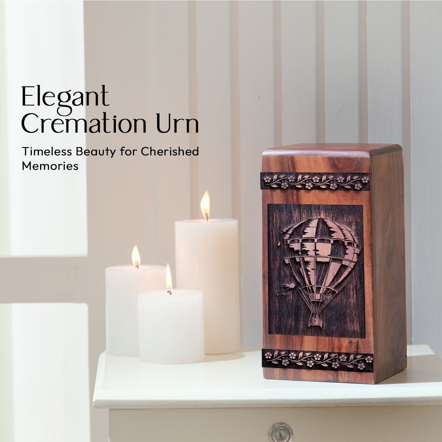 Handmade Wooden Surfer Urn for Human Burial Ashes