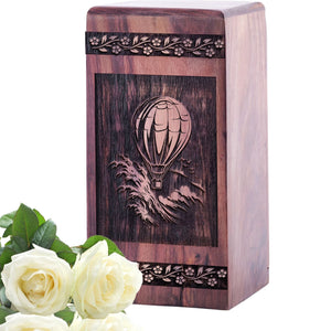 Decorative Wooden Surfer Urn for Human Memorial Ashes
