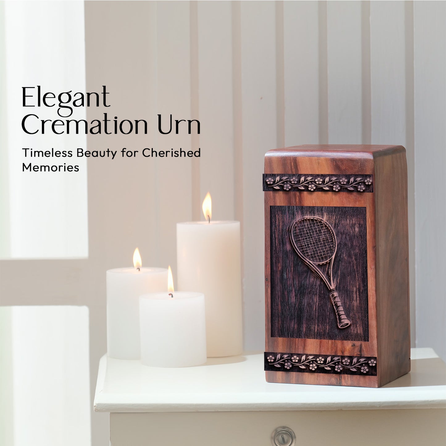 Tennis Racket Urn Size 10 Inch 10”(H) x 5.5”(W) x 5.5”(L)