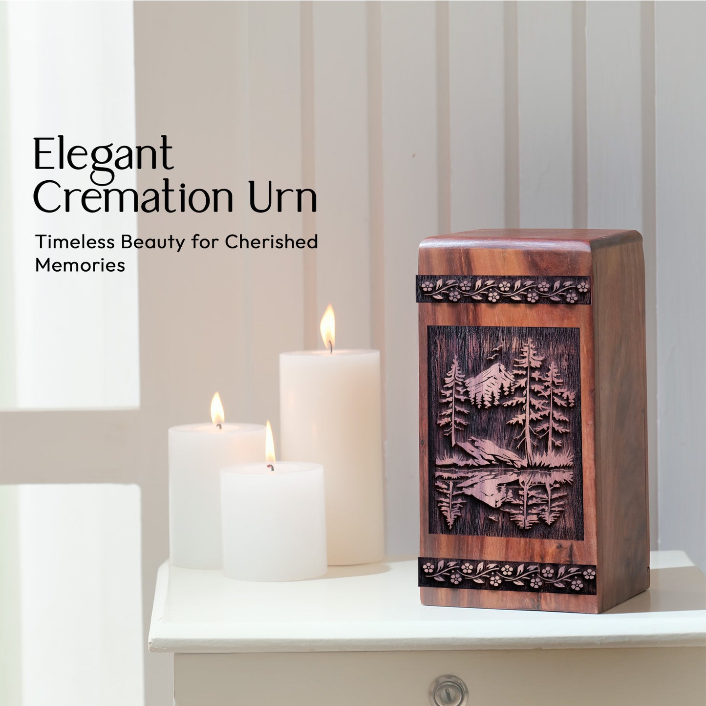 Tranquil Lake Urn Size 10 Inch 10”(H) x 5.5”(W) x 5.5”(L)