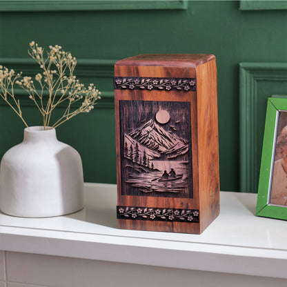 Tranquil Lake Urn Size 14 Inch 14”(H) x 7.5”(W) x 7.5”(L)