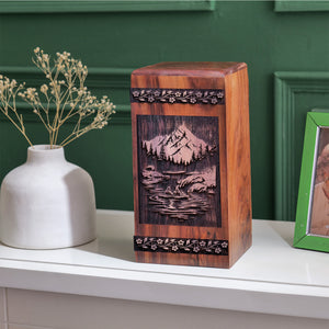 Tranquil Lake Urn Size 14(H)x7.5(W)x7.5(L)