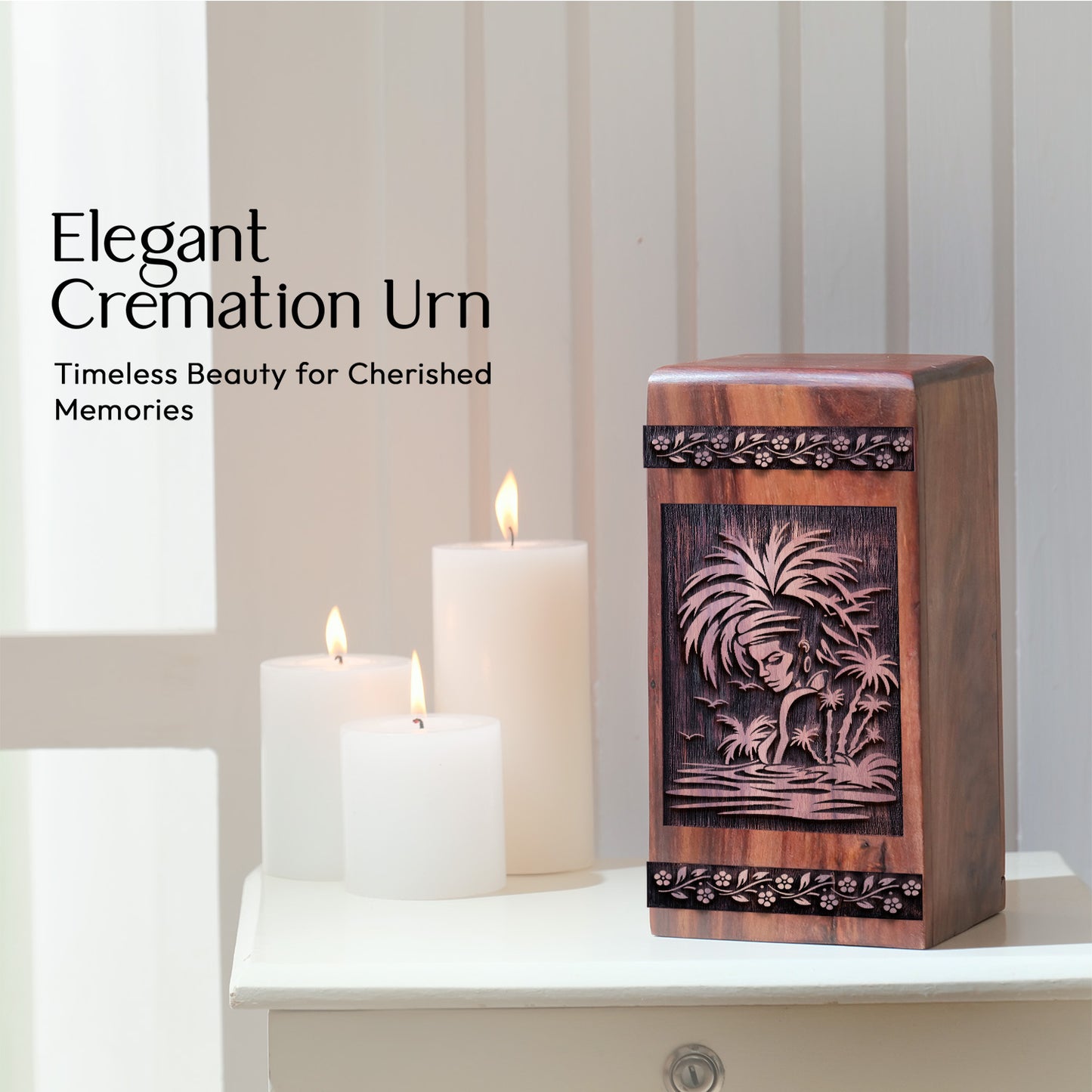 Tranquil Lake Urn Size 10 Inch 10”(H) x 5.5”(W) x 5.5”(L)